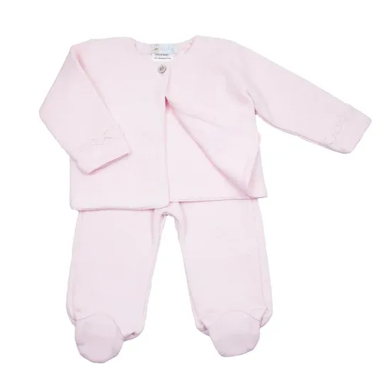 Hand Smocked Layette Set, Pink