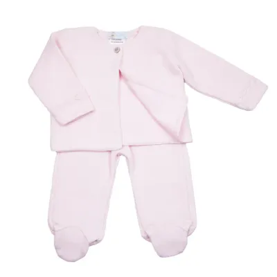 Hand Smocked Layette Set, Pink
