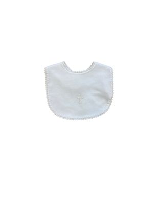 Cross Bib with Crochet Trim