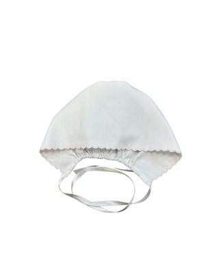 Baby Bonnet with Pink Scallop Trim