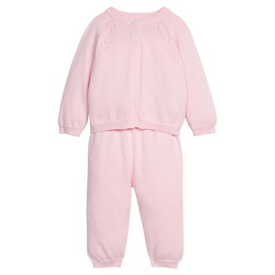Pointelle Knit Set Pink