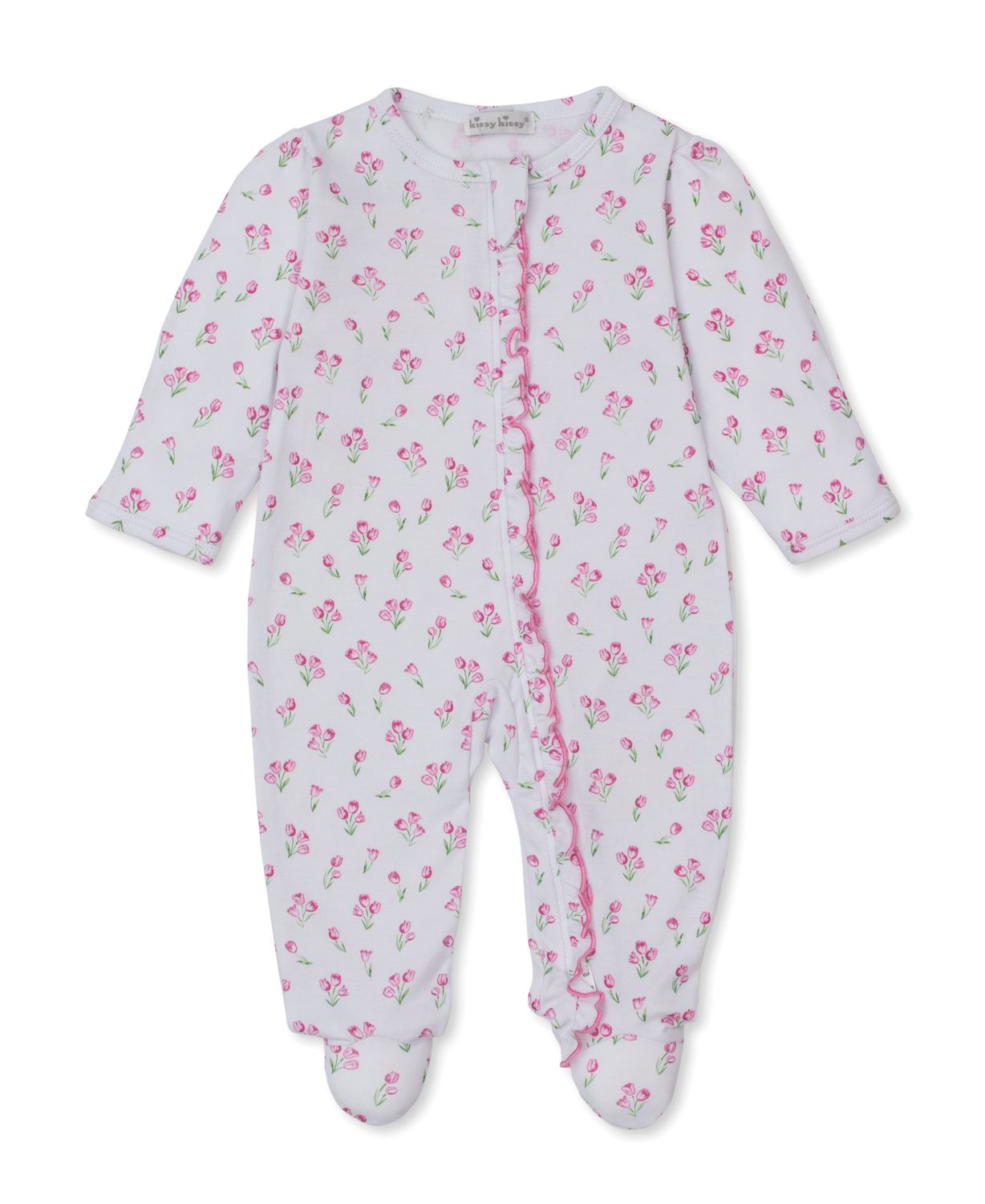 Timeless Tulips Print Zip Footie