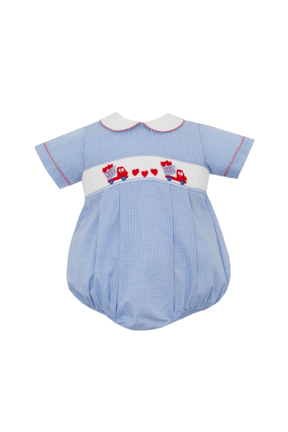 Valentine's Day Boy's Lt Blue Gingham Bubble