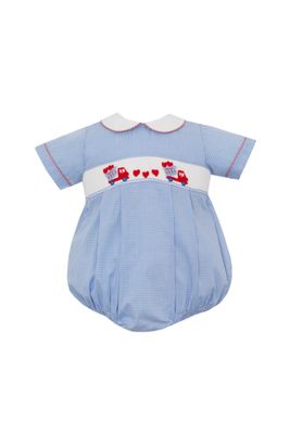 Valentine's Day Boy's Lt Blue Gingham Bubble