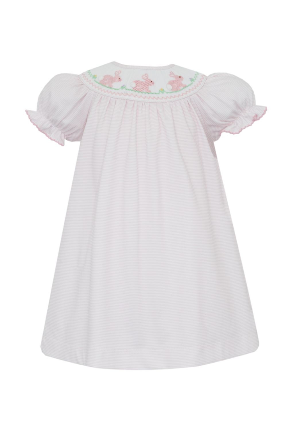 Bunny Girl's Pink Knit Stripe Bishop Dress