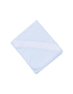 Willow and Walker's Smocked Receiving Blanket, Blue