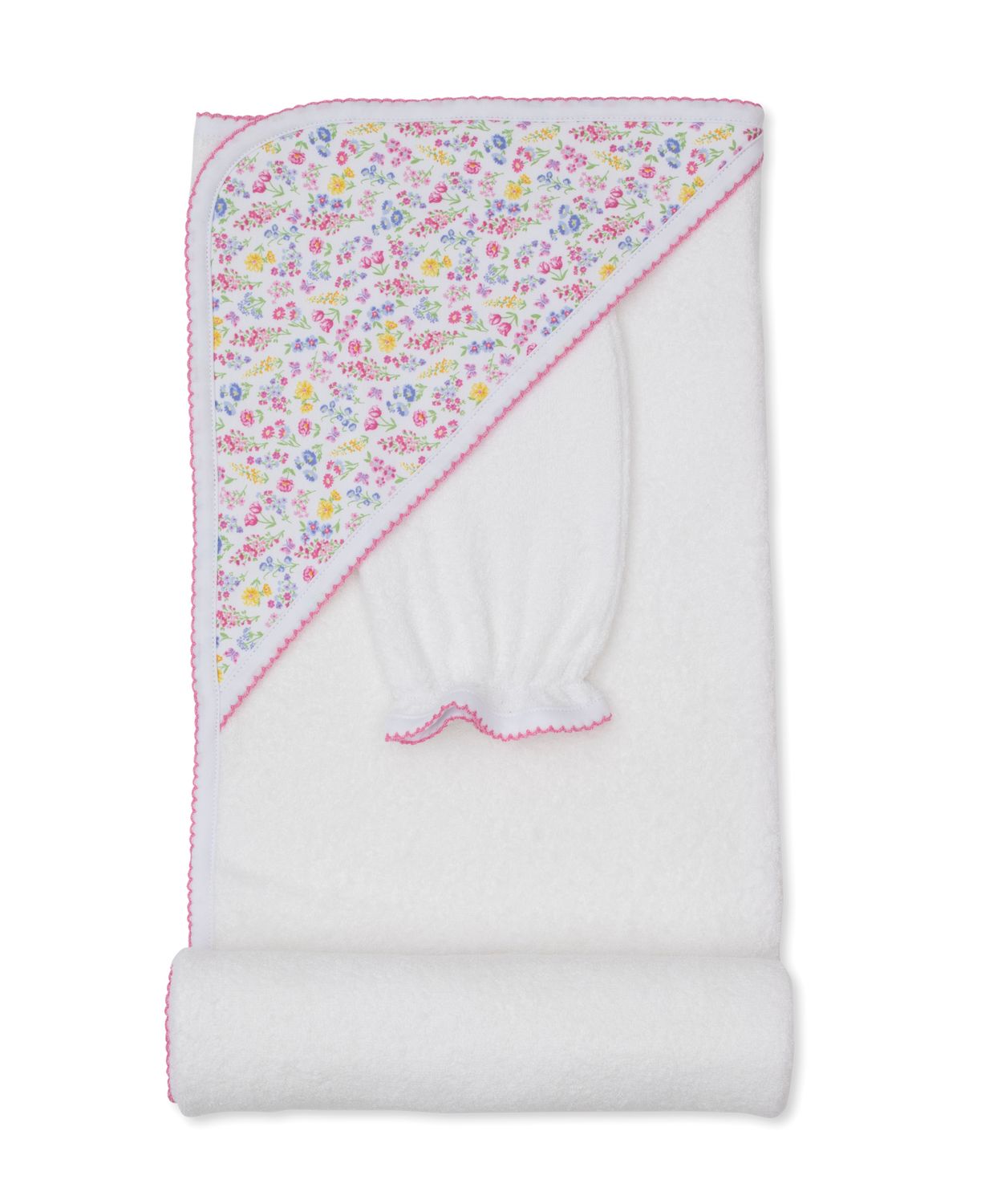 Pastel Gardens Hooded Towel w/ Mitt Set