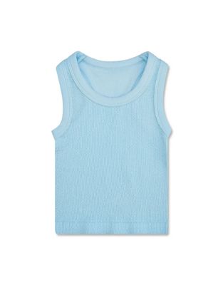 Light Blue Smocked Racerback Tank Top
