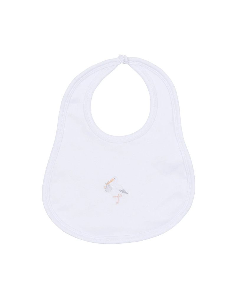 Vintage Stork Bib, White