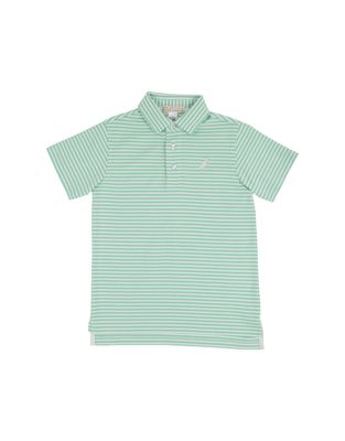 Prim and Proper SS Polo,  Grace Bay Green Stripe