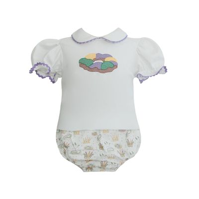 Tatum Mardi Gras Icons Print Girls Diaper Set