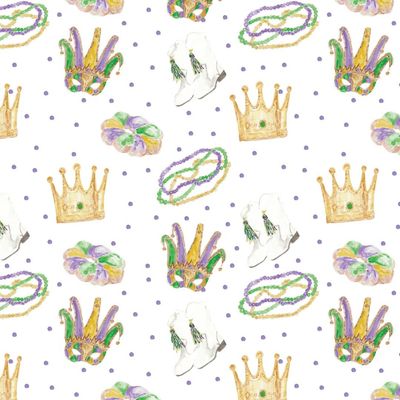 Tatum Mardi Gras Icons Print Girls Diaper Set