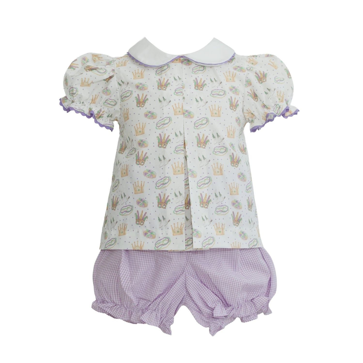 Isabelle Mardi Gras Icons Print Pleat Bloomer Set