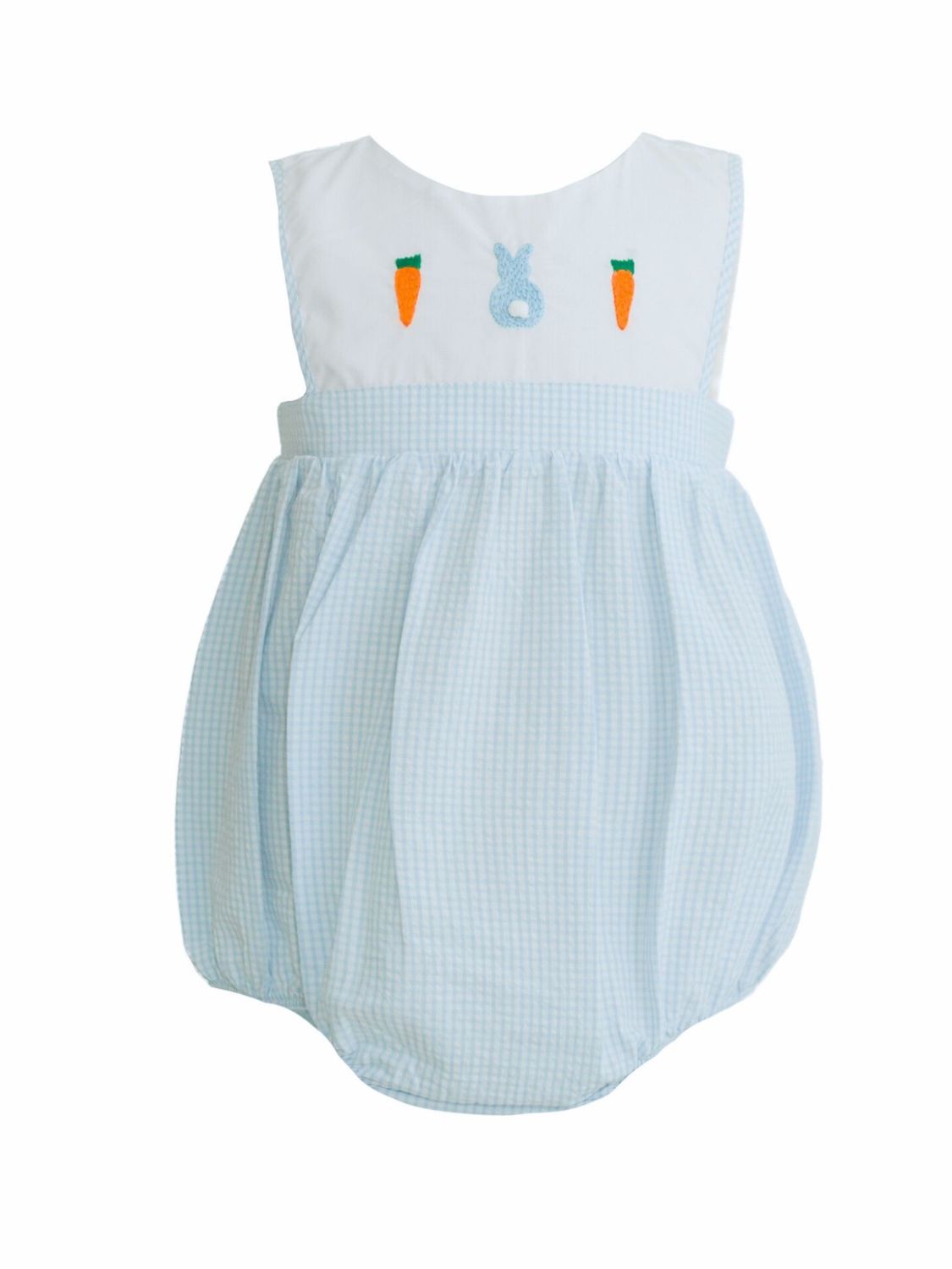 Peyton Blue French Knot Bunny and Carrots Bubble