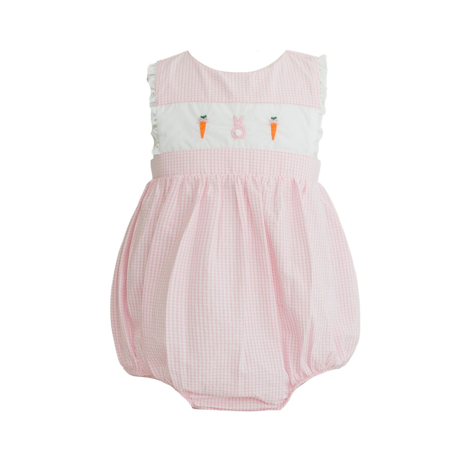 Leigh Pink French Knot Bunny and Carrots Bubble