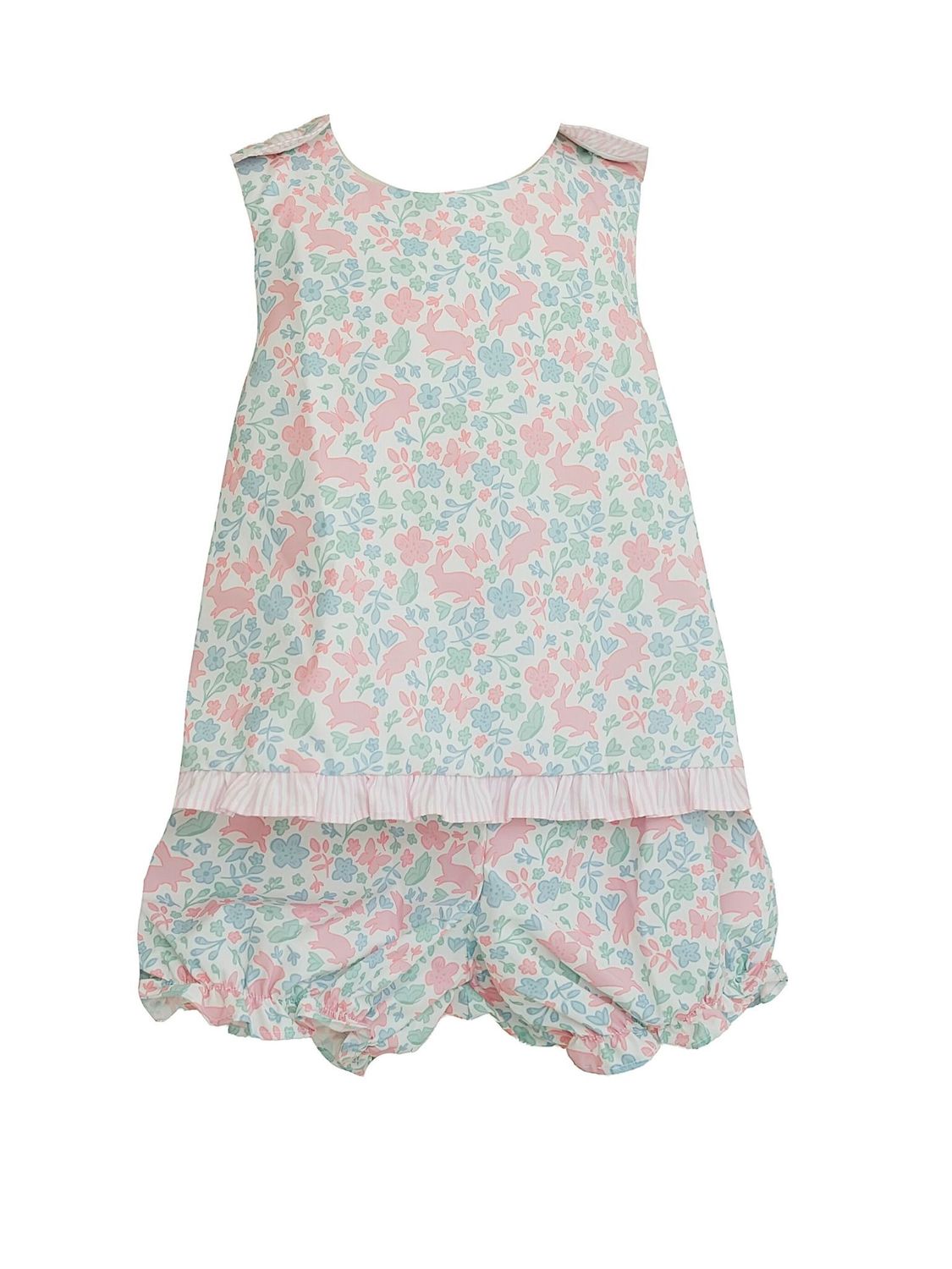Amelia Bunny Floral Print Cross Back Bloomer Set