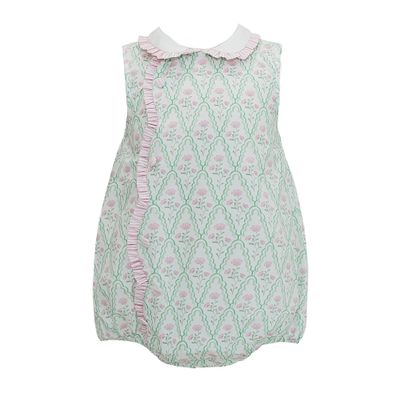 Claire Green and Pink Floral Scallop Bubble