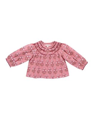 Girls Ava Top, Pink Strawflower