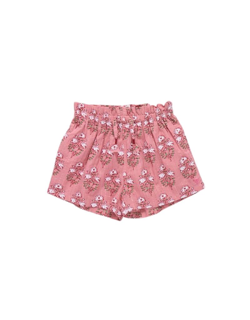 Girls Theodore Short, Pink Strawflower