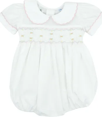White Smocked Waist Rosie Bubble