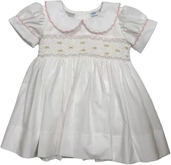 White Smocked Waist Rosie Dress 