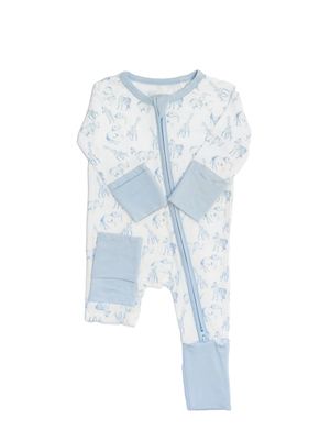 Safari Sleep Romper, Blue