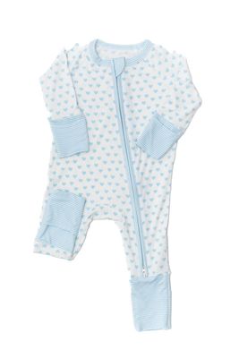 Hearts &amp; Stripe Sleep Romper, Blue
