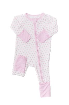 Hearts &amp; Stripe Sleep Romper, Pink