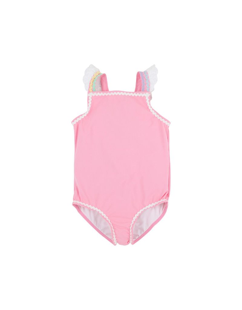 Long Bay Bathing Suit Hamptons Hot Pink/ Worth White