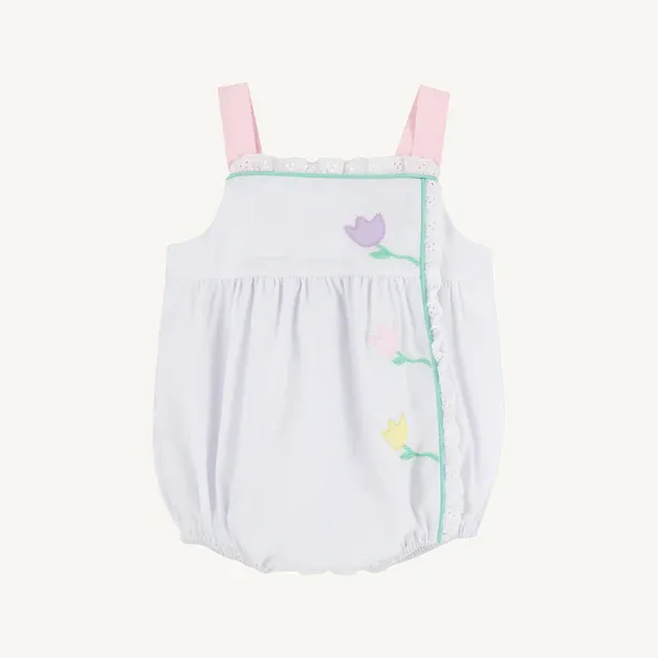 Bitsy Bubble, Worth Ave White/ Palm Beach Pink/ Flowers