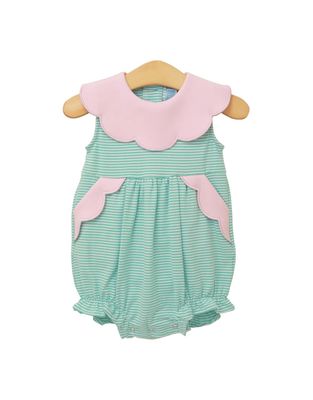 Penelope Bubble, Mint Stripe/Light Pink