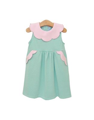 Penelope Dress, Mint Stripe/Light Pink