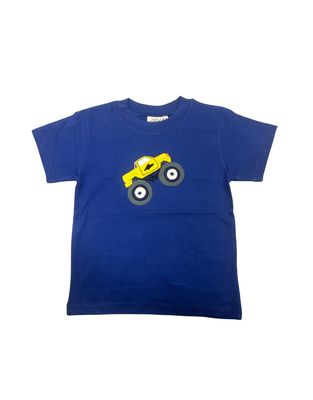 Royal Blue Shirt with Monster Truck Applique
