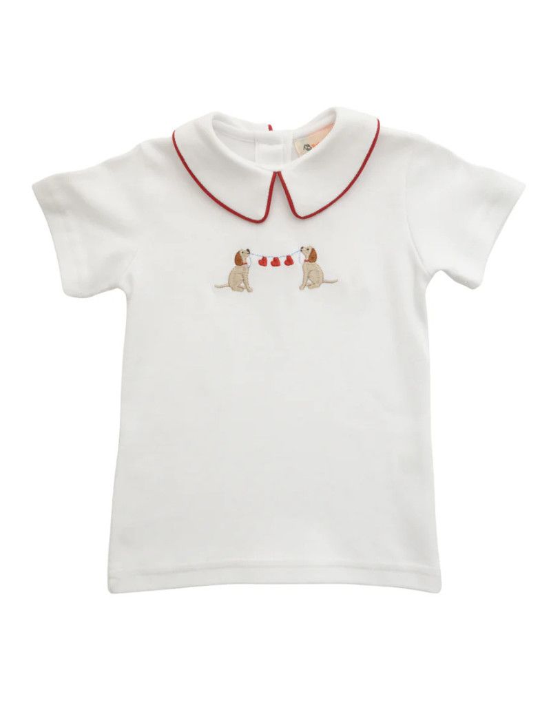 Boy Peter Pan Collar Shirt with Labs and Hearts