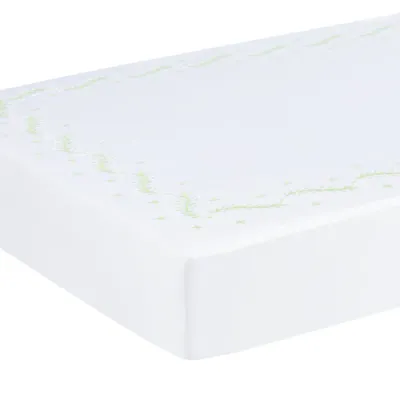 Embroidered Crib Sheet, Meadow