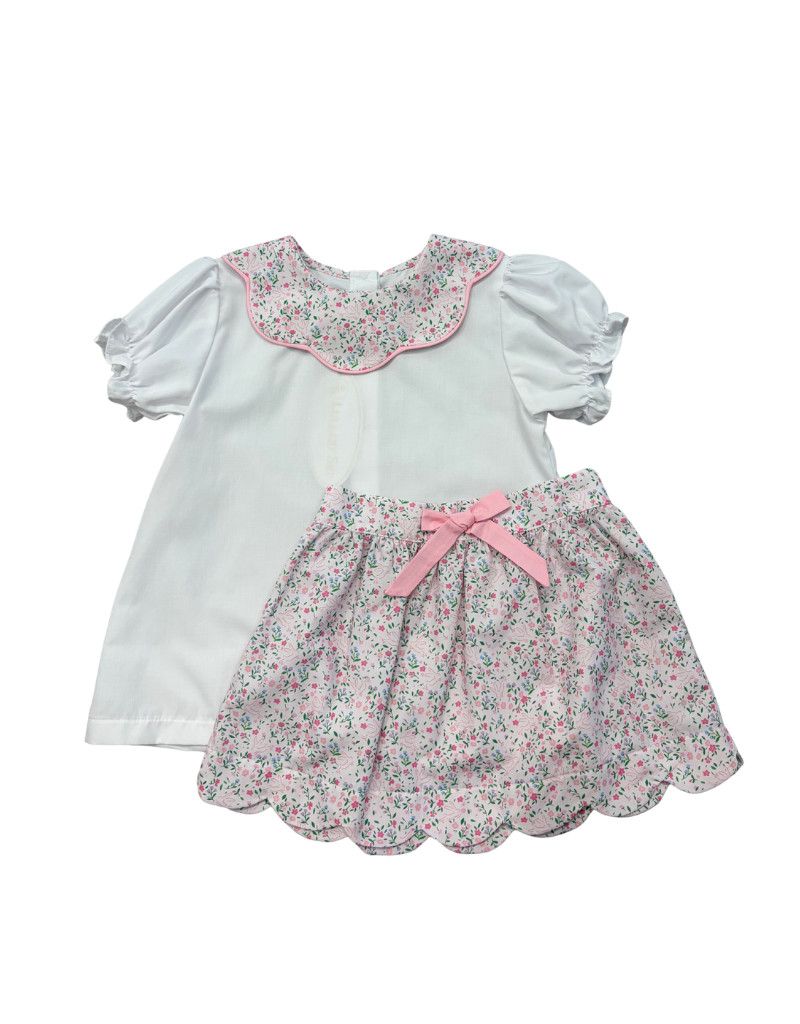 Susie Scallop Skirt Set, Belle Bunny Floral