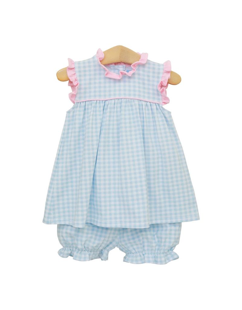 Meredith Bloomer Set, Blue Gingham &amp; Light Pink