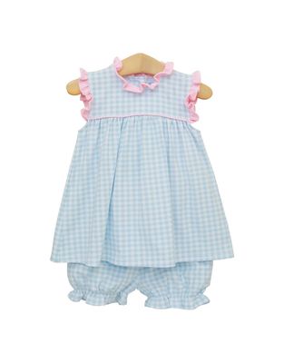 Meredith Bloomer Set, Blue Gingham &amp; Light Pink