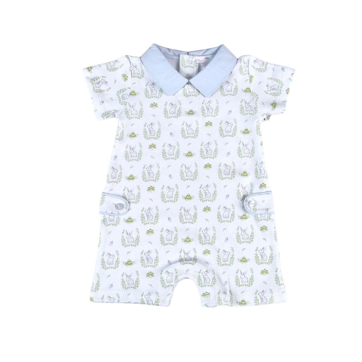 Easter Bunnies Pima Romper, Blue