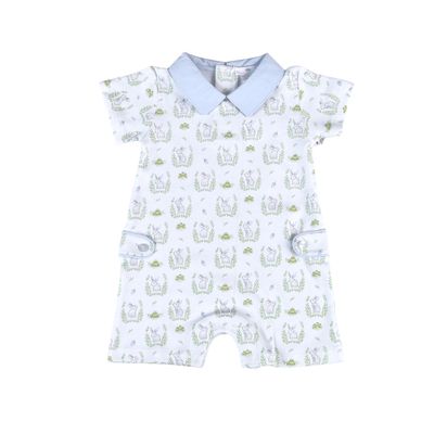 Easter Bunnies Pima Romper, Blue