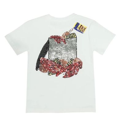 Crawfish Season Sequin White Shirt