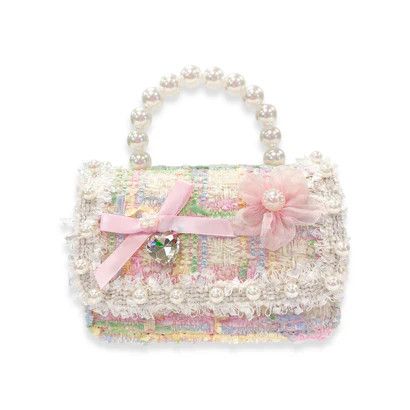 Bow And Floral Decor Tweed Purse, Multi