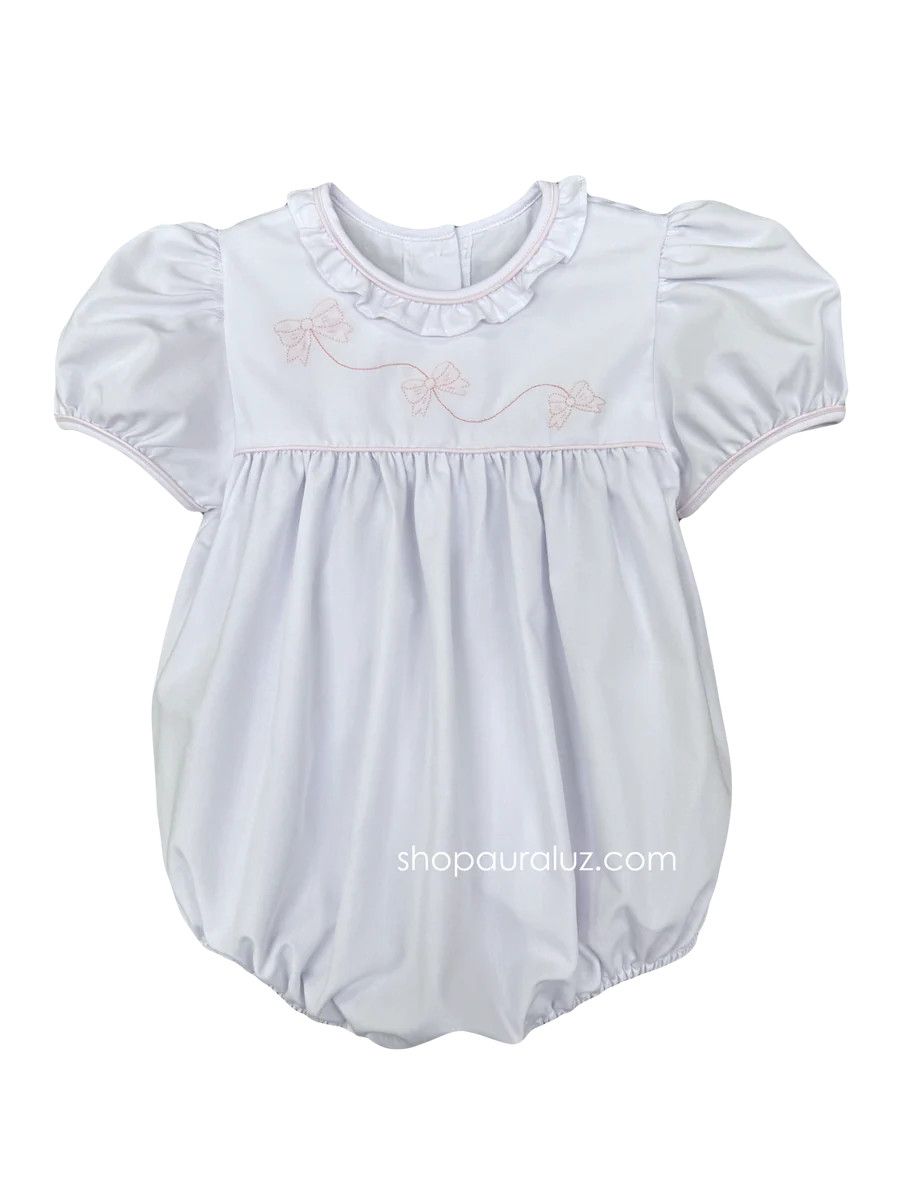 White w/ Pink  Bow String Bubble