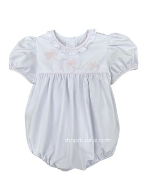 White w/ Pink  Bow String Bubble