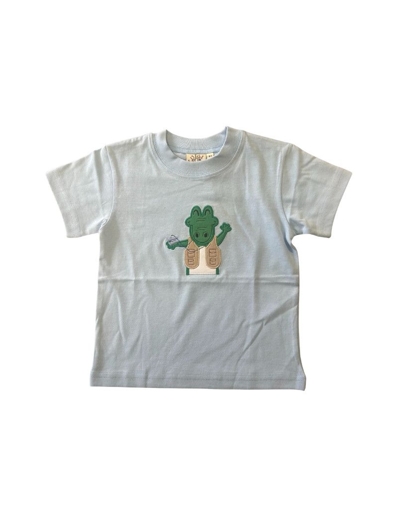 Boy's SS Shirt Safari Crocodile Sky Blue