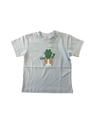 Boy's SS Shirt Safari Crocodile Sky Blue