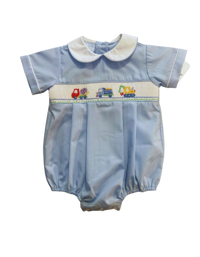 Light Blue Poplin Trucks Boy Bubble