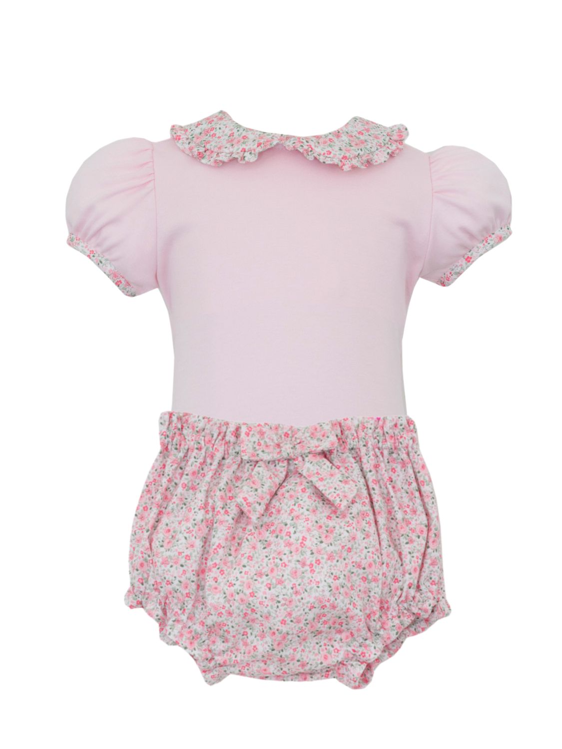 Pink Pique Floral Bloomers Set