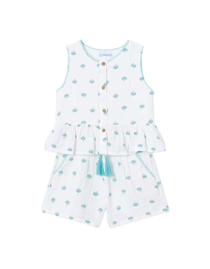 Printed Short Set, Palm Trees