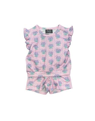 Pink/Purple Floral Terry Set